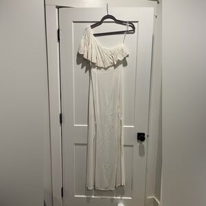 One Shoulder White Dress